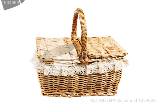 Image of Picnic basket, isolated on white 