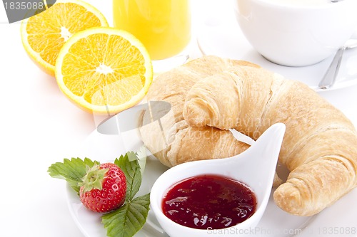 Image of traditional french breakfast croissant isolated