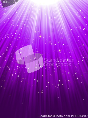 Image of Stars on purple striped background. EPS 8