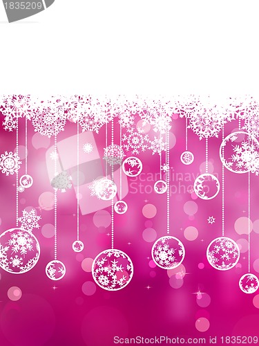 Image of Pink background with snowflakes. EPS 8