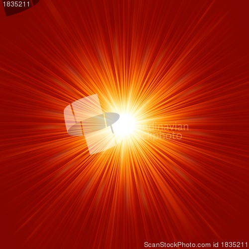 Image of Star burst red and yellow fire. EPS 8