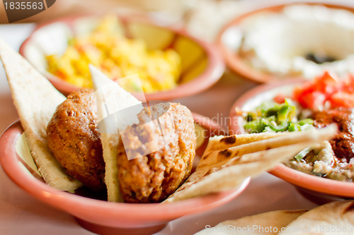 Image of Felafel and Pita for breakfast