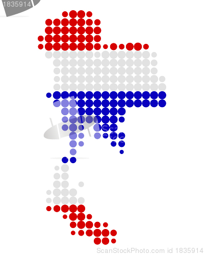 Image of Map and flag of Thailand