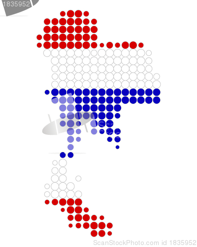 Image of Map and flag of Thailand