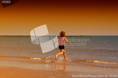 Image of Girl running on the beach