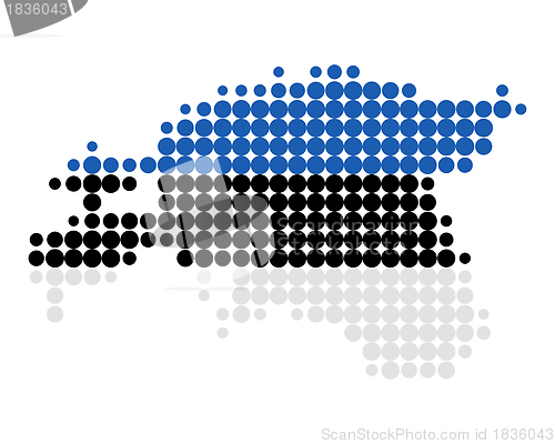Image of Map and flag of Estonia