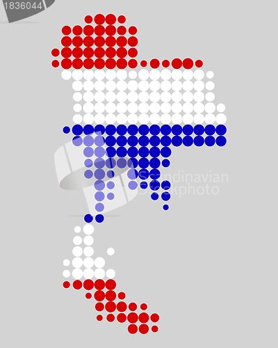 Image of Map and flag of Thailand