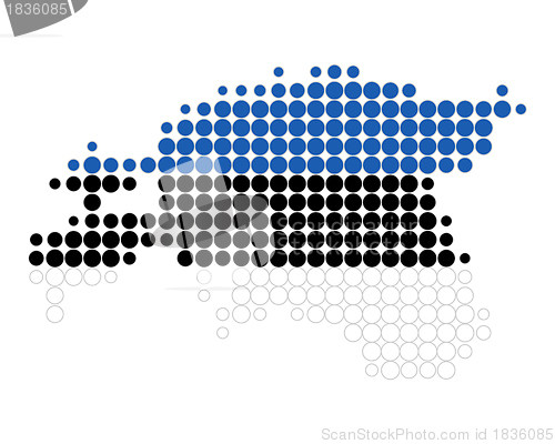 Image of Map and flag of Estonia