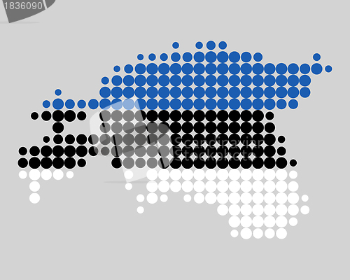 Image of Map and flag of Estonia
