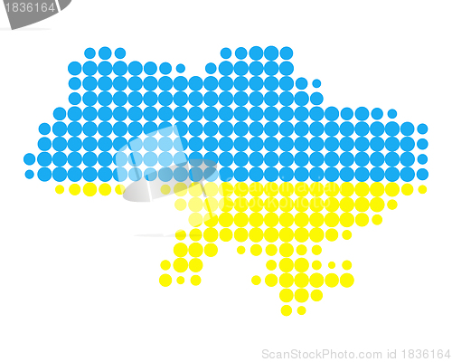 Image of Map and flag of Ukraine