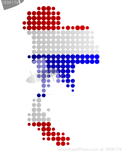 Image of Map and flag of Thailand