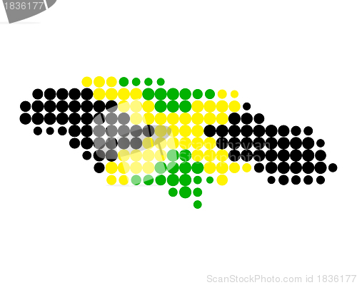 Image of Map and flag of Jamaica