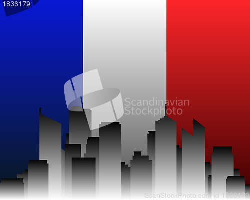 Image of City and flag of France