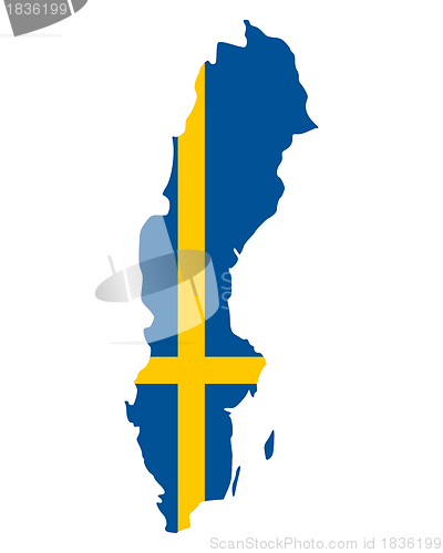 Image of Map and flag of Sweden