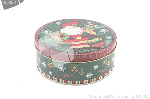 Image of Christmas tin isolated