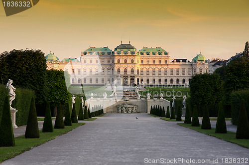 Image of Baroque castle Belvedere in Vienna, Austria
