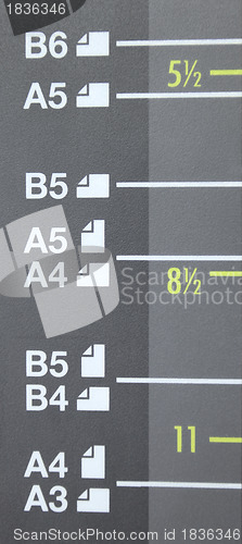 Image of Paper size A3, A4, A5, B4, B5, B6 on laser copier