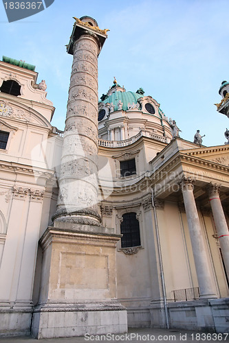 Image of Beautiful baroque Karlskirche Church in Vienna, Austria