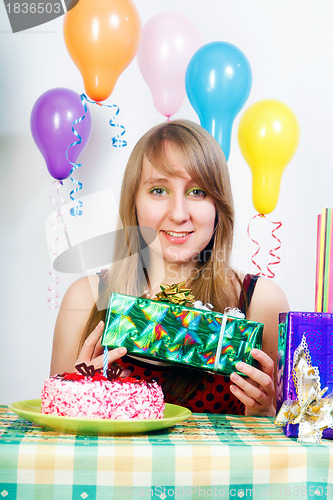 Image of Birthday. Smiling girl