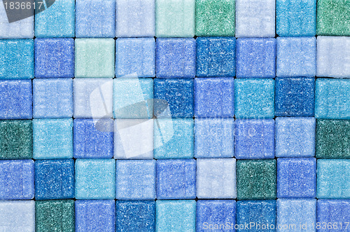 Image of blue and green mosaic tiles