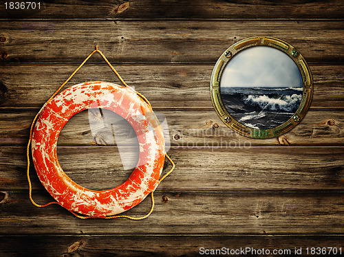 Image of lifebuoy and porthole