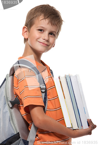 Image of Boy holding books