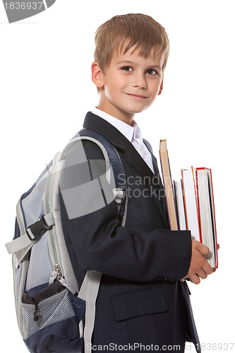 Image of Boy holding books