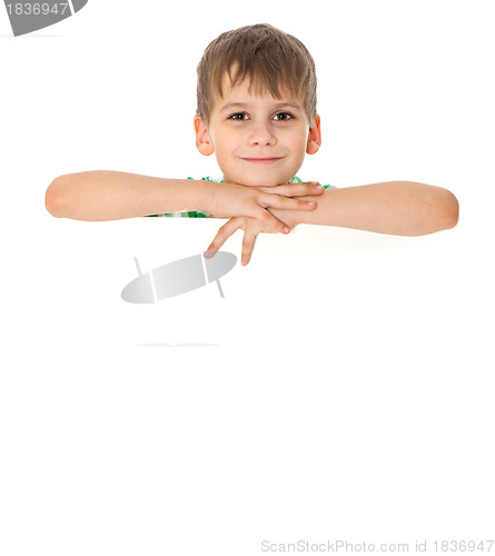 Image of Boy holding a banner