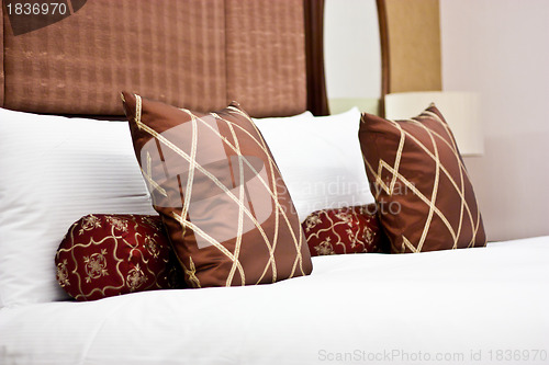 Image of Pillows in Hotel bedroom