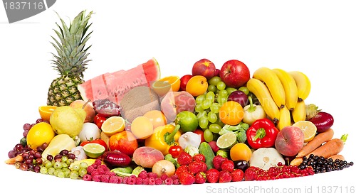 Image of Huge group of fresh vegetables and fruits