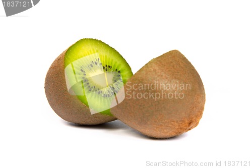 Image of Kiwi cut in half isolated on white