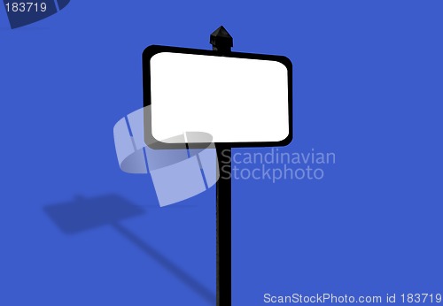 Image of Blank Board on blue background