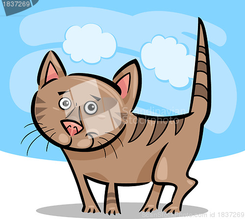 Image of cartoon illustration of cat or kitten