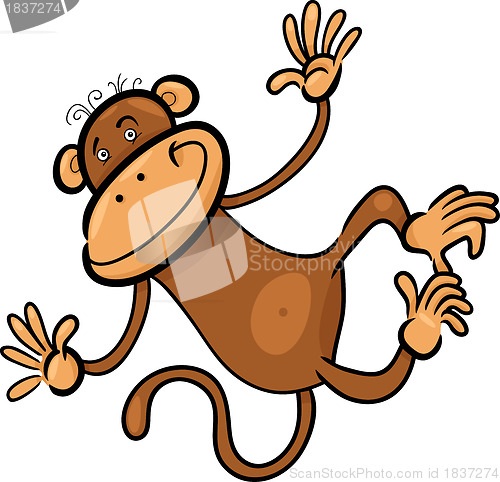 Image of cartoon illustration of funny monkey