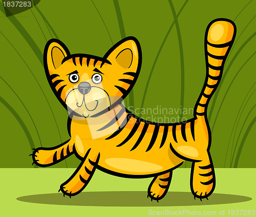 Image of cartoon illustration of little tiger