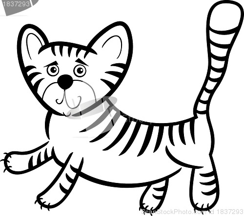 Image of cartoon tiger for coloring book