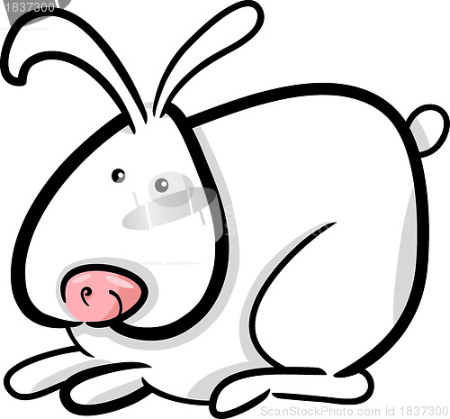 Image of cartoon illustration of white bunny