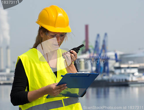 Image of Female harbor worker