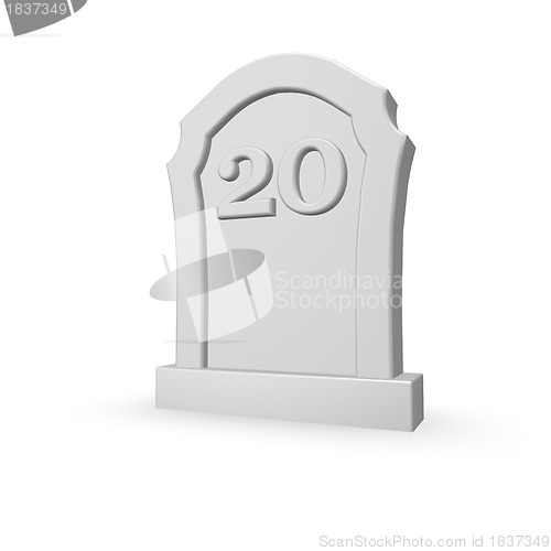 Image of number twenty on gravestone