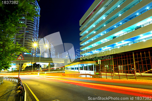 Image of highway car light trails