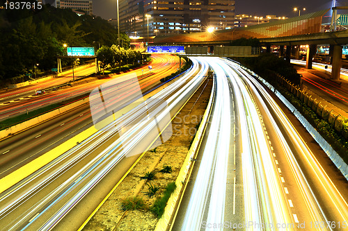 Image of highway with car light
