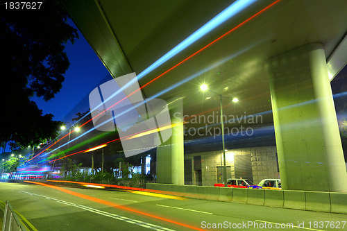 Image of Highway at night in modern city