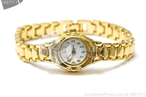 Image of golden wrist watch 