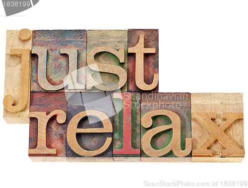 Image of just relax in wood type
