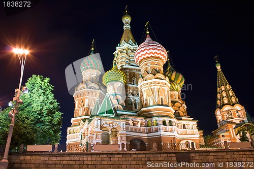 Image of Saint Basil's Cathedral at night