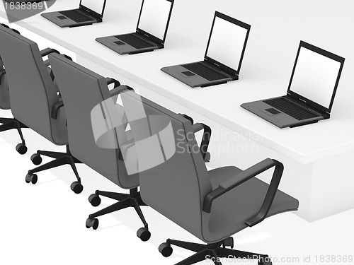 Image of call center without people