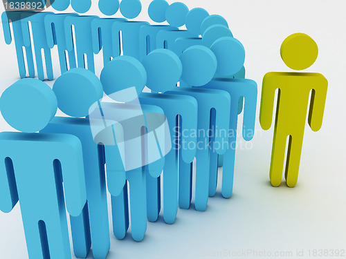 Image of Large group. 3d group of people illustration 