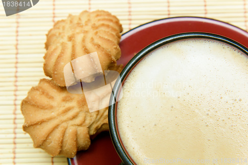 Image of cup of coffee and cookies