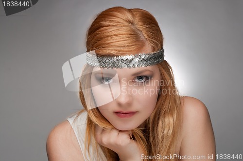 Image of Beautiful young woman hippie