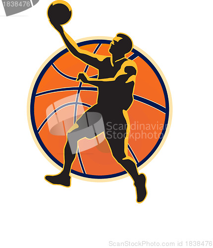 Image of Basketball Player Lay Up Ball